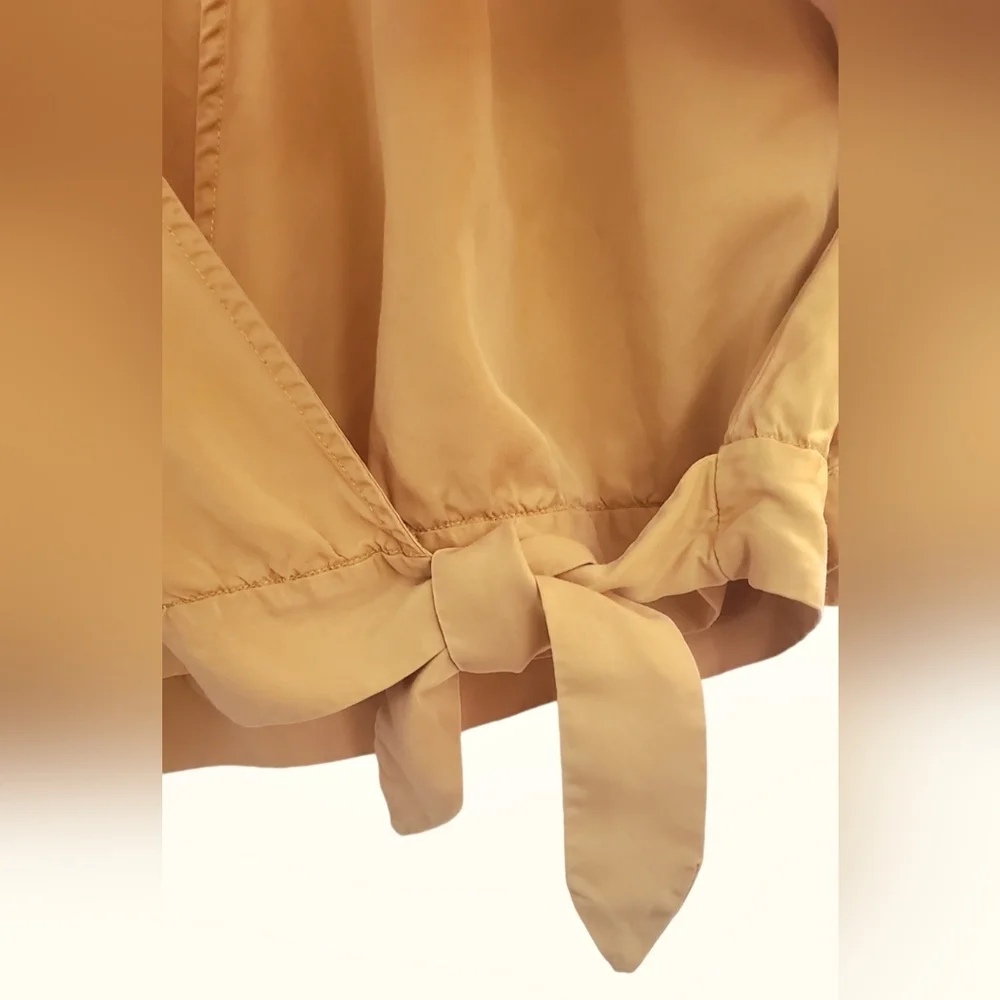 Velvet Heart Mustard Gold Wrap 3/4 Sleeve Top - Picture 5 of 6